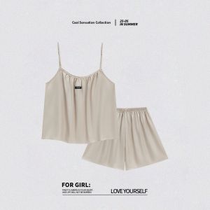 MiiOW | Ice Silk Pajamas Set For Couples Summer Cool Feeling Lucky Year Wedding Gift Mens Womens Home Clothes Short Sleeve Short Pants