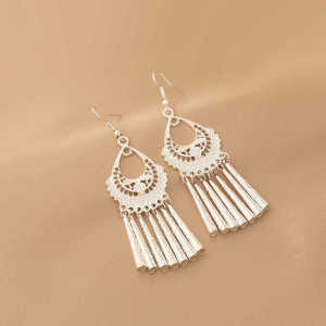 Fashionable Long Tassel Earrings Ethnic Style Fresh out Alloy/Plated Silver/Plated Gold No Brand Womens Jewelry Accessories