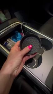 Diameter 8 cm Soft Silicone Car Coaster Non-Slip Cup Holder Waterproof Non-Slip and Anti-Spill General Automotive Interior Acce