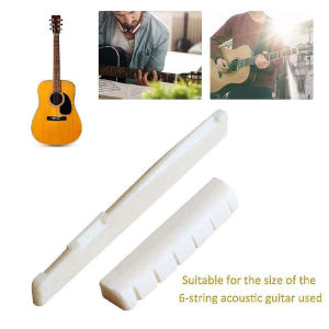 2/8Pcs 1 Set ( 6Pcs Guitar Bridge Pins 1Pc Guitar Saddle & 1 Nut) for 6 String Guitar