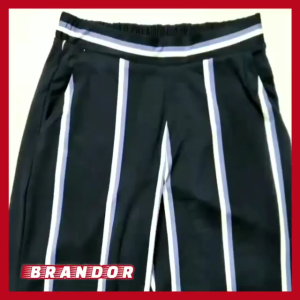 Brandor - (FASHION) STRIPED HEAVYWEIGHT LUVSTRETCH WIDE LEG PANT - 2 SIDE POCKET ( LOU06)