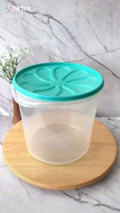 Toples Bulat 10L & 5liter Toples PLastik Kerupuk Kedap TEBAL Berkualitas BPA free maju sinar
