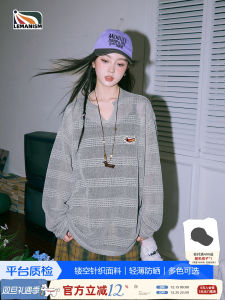 เสื้อยืดแขนยาวลายหมาลากิ่ง Leamanism สำหรับผู้หญิงในช่วงฤดูร้อนปี 2025 เสื้อเชิ้ตทรงหลวมๆ สไตล์เกาหลี เสื้อเชิ้ตทรงหลวมๆ