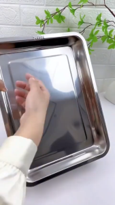 【Daily Suki Store】304 Stainless Steel Food Warmer-Thick Square Tray-Heavy Duty Buffet Serving Plate for Rice BBQ & Lechon | Rustproof & Dishwasher Safe