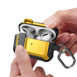 LENUO for Apple AirPods Pro 1st 2nd Gen Case Shockproof Switch Protective TPU PC Cover Armor with Hook