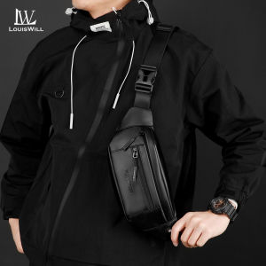 LouisWill Mens Sports Waist Bag Chest Bag Fashion Crossbody Bag Outdoor Cycling Bag Waterproof Bag Lightweight Casual Bag Fitness Bag Versatile Fashion Chest Bag Travel Bag