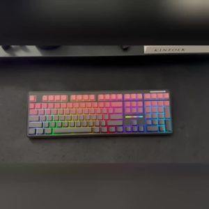 V108 Pro Wired & Wireless Keyboard Bluetooth 2.4G Full Layout RGB Backlit Low Noise for Office Gaming Membrane Keyboard