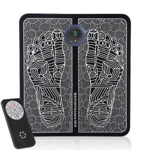 EMS Foot Massager Mat for Neuropathy and Pain Relief – Feet Massager Pad - Foot Stimulator Pad for Feet and Improved Circulation or Muscle Relaxation with USB Rechargeable