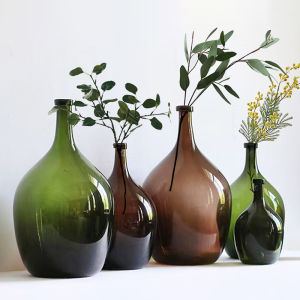 Nordic Style Large Glass Floor Standing Flower Vase for Cutting Flowers And Water Cultivation Simple Design Home Decoration