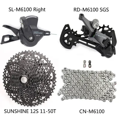 SHIMANO | Shimano Deore M6100 1x12 Speed Derailleurs Groupset 12S Right Shift Lever Rear Derailleur CN Chain Sunshine Cassette 46T 50T 52T