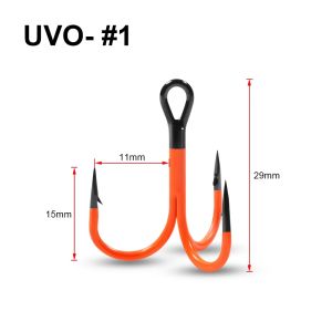 Spinpoler UV Orange 2X Strong #1 #1/0 #2/0 Violet Paint Soft Bait Fishing Hook Hi-Carbon Steel Freshwater Saltwater Tackle