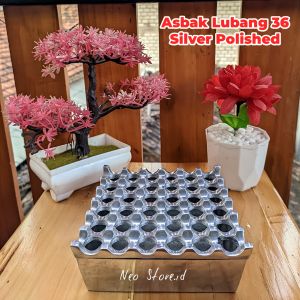 Asbak lubang 36 silver polished asbak unik asbak hotel harga satuan 1 pcs bahan alumunium