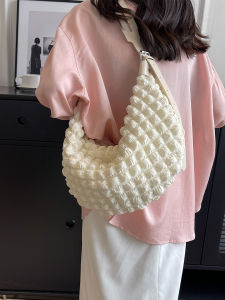 Large Capacity Puff Dumpling Bag Womens 2023 Large-Capacity Crossbody Bag New Arrival Underarm Cloth Wrapper Bag Casual Shoulder Bag
