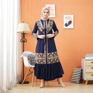 Abiyyuco TA9017 | Gamis Abaya Arabian Turki Mewah dan Hitam