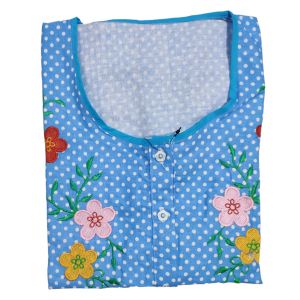 Daster katun jepang bordir malang polkadot