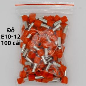 100 CÁI E10-12 Đầu Nối Dây Cách Điện Dạng Ống 10MM² Thiết Bị Đầu Cuối Cách Điện Cho Các Ứng Dụng Điện Áp Thấp