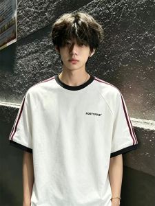 ZHUOCAN | Áo Thun T Tay Ngắn Phối Màu Clean Fit