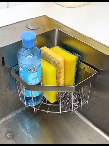 🔥🔥🔥304 stainless steel kitchen sink dishwashing sponge drainage basket non perforated wall mounted drain rack不锈钢沥水架
