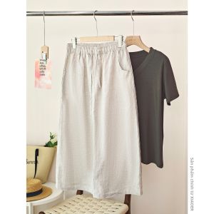 XIAOER | Chân Váy Dây Rộng 100% Gai Co Dãn