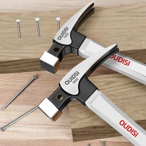 deli | Multifunction Non-slip Shockproof Steel Hammer Hand Tool Magnetic Claw Hammer for Woodworking Automatic Nail Suction Hammer