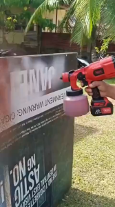 REAIM 32000RPM Cordless Paint Spray Gun 1200ML Heavy Duty Paint Sprayer Portable High Power Sprayer with Large Battery for Home DIY Wall Furniture Car Painting