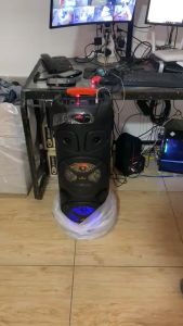 Classic Audio Mega Pro PORTABLE PAR PTY SPEAKER KST-8802  8.5"x2  MAXX POWER OUTPUT 8800Watts WIRELESS KARAOKE SYSTEM WITH FREE MICROPHONE (6000mAh 3 hours) (original)