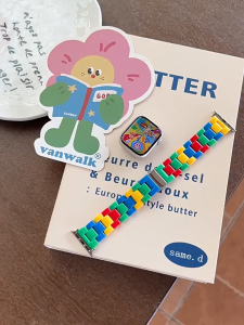 Rainbow Blocking WatchBand for Huawei Watch Fit 4 Pro Plastics Bracelet Strap for huawei watch fit 4 Resin Wristband