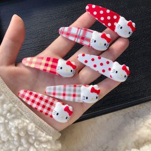 Tooyoo Cartoon Kitten Duckbill Clip Sweet Cute Hair Clip Side Clip Red Girl