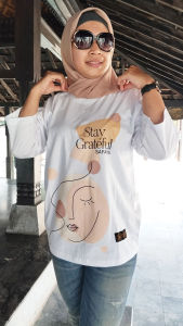 KAOS WANITA JUMBO OVERSIZE TERBARU 2024 SEMI TUNIK BAJU KEKINIAN SAFAYA HIJAB STYLE WHITE PUTIH
