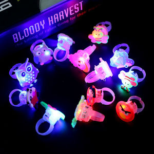 10pcs/Lot Cute Kids Child LED Light up Flashing Finger Rings Glow Party Favors