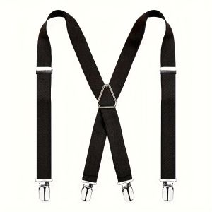 Heavy Duty Work Suspenders Adjustable Solid Color Men 4 Clip X-Back Elastic Straps Men Women Outdoor Sport Camp Travel Brace