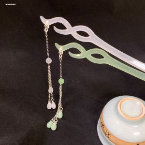 จี้ผมแบบฮันฟูสไตล์ใหม่ โลหะผสม ตกแต่งด้วยปม จี้ผมแบบเรียบง่าย สไตล์โบราณ ประดับผมแบบเรียบง่าย สไตล์ใหม่