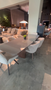 Homiest Extendable Dining Table Tempered Glass Grey Modern Grey Space-Saving Multi-Functional