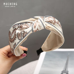 Trendy Wide Edge Hairband Womens French Vintage Style Walnut Pattern Fairy Tale like Headband Korean Style Hair Accessories