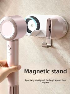 Magnetic No-Drill Wall Mount Stand for High-Speed Hair Dryers