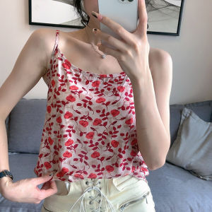 Áo Vest Ren Hoa Lụa Cotton Mùa Hè Không Tay Cho Nữ Áo Ba Lỗ Gợi Cảm Mặc Đi Biển Đi Chơi Mặc Trong Áo Ba Lỗ Mùa Hè