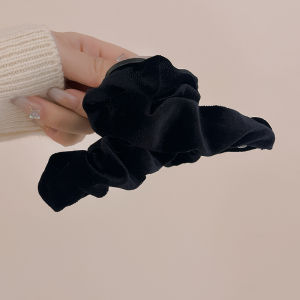 กิ๊บติดผมผ้าซาตินพับลายเมฆขนาดใหญ่สำหรับผู้หญิง กิ๊บติดผมแบบหนา กิ๊บติดผมแบบหางม้า ประดับผม ฤดูใบไม้ร่วง/ฤดูหนาว กิ๊บติดผมแบบหางม้า