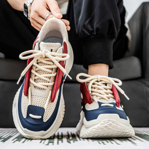 Mens Sport Shoes Breathable Retro Casual Running Shoes Thick Bottom Heightening Outdoor Leisure Shoes Rubber Outsole