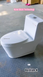 ORIN Bordrum-N One-Piece Syphonic & Tornado Water Closet Suite Nano Glaze Technology With PP Seat Cover S-trap 300mm - Clear Stock