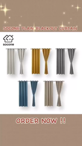 Socone Makapal Plain Blackout for Window Bedroom and Living Room Curtain with Rings Size:137X215CM / 54IN.X84IN. (WXL)