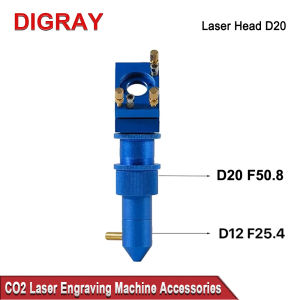 DIGRAY K40 Series Blue CO2 Laser Head Set Lens Diameter 12/20mm Mirror 20mm Suitable For 2030 4060 Mini Desktop Laser Machine