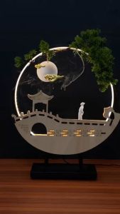 Thác Khói Trầm Hương Tranh Gỗ Thành Thăng Long Thi Nhân Ngắm Trăng Tịnh An.