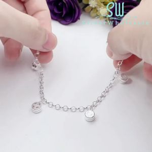 SilverWholesale #BB199 Original Silver Kids/Baby/Newborn Anklet Bracelet (Rantai Kaki/Tangan/Gelang Kanak/Budak/Bayi) 出入平安铃铛