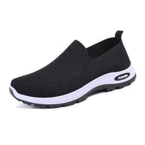 Beijing Dad Slip-On Work Shoes Mens Black Casual Fashionable Breathable Wear-Resistant Rubber Bottom Flat Bottom Chef Shoes