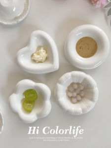 Đĩa Tráng Men Sứ Tròn Nhỏ Hình Hoa Trái Tim Dùng Để Trang Trí Nhà Bếp Đĩa Đựng Gia Vị Bằng Gốm Sứ Phong Cách Pháp Đĩa Tròn Nhỏ Dùng Cho Mọi Người