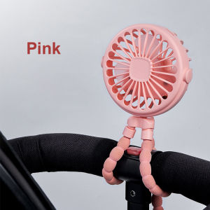Portable Clip Fan Mini Stroller Fan 360° Rotate USB Rechargeable Baby Stroller Octopus Fan Outdoor Tripod Fan Small Clip Fan