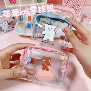 Cartoon Coin Purse Wallet Cartoon Cute Waterproof Mini Portable Coin Holder Transparent
