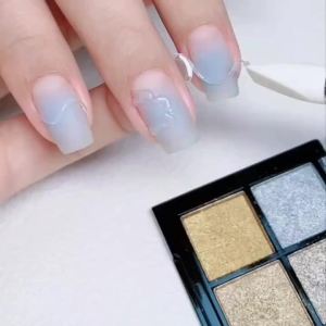 1 Piece Four Color Solid Magic Mirror Powder Metal Color Nail Mirror Flash Nail Gel Polish Holographic Color Ultra Bright Metal