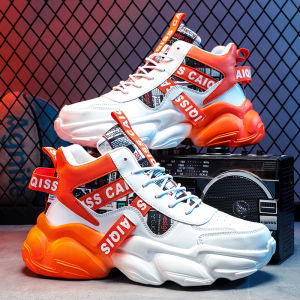 High-Top Mens Sports Shoes Running Basketball Shoes Thick Bottom Dad Shoes Youth Casual Fall 2025 New Style Korean Version