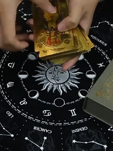 [SG]Tarot Cards 78 Luxury Gold foil Tarot Deck with Guide Book Tarot PVC Durable Waterproof Wrinkle Resistant For Beginners and Professional Player